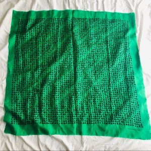 Vintage Green Graffiti Print Balenciaga Silk Scarf